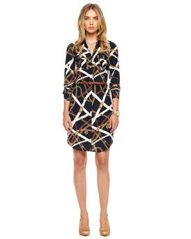 MICHAEL Michael Kors Belted Printed Dress